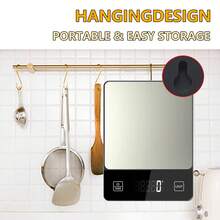 1个带液晶显示屏的数字厨房秤，不含电池，最大称重22磅（约10公斤）食物秤 | 非常适合备餐、烹饪和烘焙 - 白色 - 查看 10