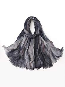 180cm X 70cm Artistic Tie-Dye Rayon Scarf - Contrasting Crinkle Texture Shawl, Breathable Non-Slip Large Women's Shawl & Versatile Summer Scarf - Multicolor - View 4