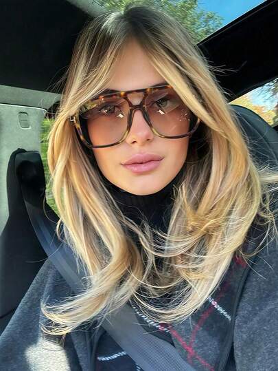 1 pieza Gafas de moda con montura de doble puente estilo retro europeo y americano, con estampado de leopardo, estilo callejero de moda para mujeres