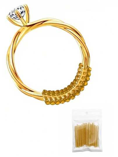 Silicone Ring Sizer Adjuster - Flexible Silicone Ring Size Adjuster | Invisible Spiral Tightener, Adjust Loose Rings Without Power, Transparent Ring Sizer Adjuster Set