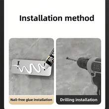 1个不锈钢壁挂式刀架，多功能厨房用具收纳架，刀座整理器 - 銀色 - 查看 6