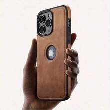Luxury Faux Leather Case For  17 PRO MAX/ 17 16 Pro Max  16  16 Plus  15 Pro Max 14 13 Pro- Thin & Flexible Grip Protection - màu nâu - Xem 7