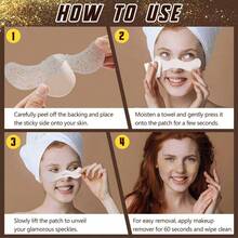 6/3 Pieces/Set - Gold Star Flashpoint Tattoo Stickers Facial Stickers Easy To Apply Natural Freckle Makeup - Multicolor - View 7