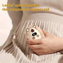 1200mAh 可爱毛绒暖手宝 - 多档温度调节（高/低/模式），带数字显示屏，便携式加热垫，智能开关，完美的冬季礼物 - 單支裝 - 查看 9