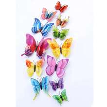 12pcs/Set PVC Butterfly Sticker, Modern 3D Room Decorating Creative Butterfly Sticker For Home, Stickers, Wall Decal, Vinyl Decal For Home Decorations, Spring Decoration Items Refresh Your Home, Rama Decoration Stickers School Decor School Surprise Dormitory Decor Back To School School Supplies - D - Xem 5