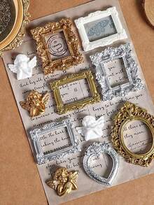 Bộ 12/24 khung ảnh mini phong cách Victoria cổ điển, khung ảnh mini retro dùng làm đạo cụ chụp ảnh, đạo cụ trang trí bối cảnh chụp ảnh tự làm, phụ kiện nhà búp bê, mô hình nội thất nhà mini tự làm, đồ thủ công mỹ nghệ, đồ trang trí mini, trưng bày sáng tạo, khung định vị trang sức, đạo cụ trưng bày trang sức, quà sinh nhật, quà tốt nghiệp (Kiểu ngẫu nhiên) - Nhiều màu - Xem 5