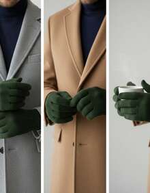 Lilas Inova Unisex Thick Wool Glove Autumn Winter High Quality - 軍綠色 - 查看 6