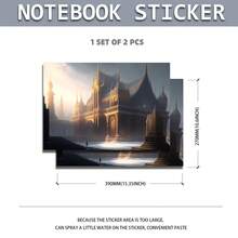 2张印花笔记本电脑贴膜，适用于惠普、苹果、康柏、宏基等品牌的15.6-16英寸笔记本电脑，可移除且防刮擦 - 查看 7