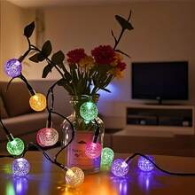 Upgraded Solar Bubble Lights String - 8 Lighting Modes, 3 Color Temperatures (Warm White/Cool White/Multi-Color), Suitable For Outdoor Garden, Patio, Porch And Wedding Decor, Waterproof - Colored Light - View 4