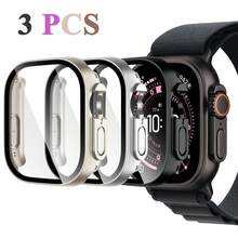 [3 Packs Or 1pc] Case Compatible With Apple Watch Case Series SE Ultra 11/10/9/8/7/6/5/4/3/2/1 38MM 42mm 46mm 45mm 44mm 40mm 41mm 49MM With Tempered Glass Screen Protector,Hard PC Protective Bumper And Ultra-Thin Face Cover Compatible With Iwatch Series SE Ultra 11/10/9/8/7/6/5/4/3/2/1 - Tempered Glass Film - View 41