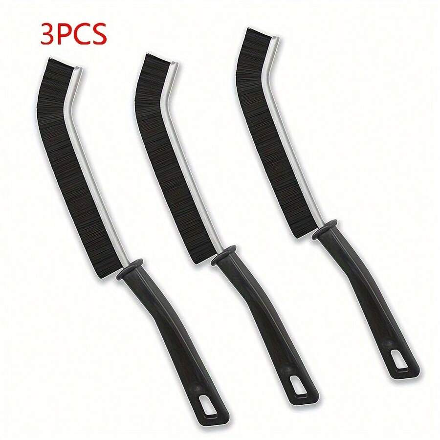 3pcs Multi-Functional Crevice Brush - Ergonomic Plastic Cleaning Tool Suitable For Kitchen, Bathroom And Tile Gaps - Portable, No Electricity Required, Bathroom Cleaning Brush, Kitchen Cleaning Brush, Stylish Brush Design, Durable Plastic Brush - Multicolor - View 1