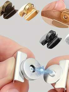 6/2pcs Stainless Steel Magnetic Clasps Are Suitable For Various Applications Such As Bags, Jewelry Boxes, And Curtains. They Are Durable, Easy To Operate, And Provide A Secure Closure. Features Include A Streamlined Metallic Finish, A Robust Structure, And Magnetic Closure. - Multicolor - View 2