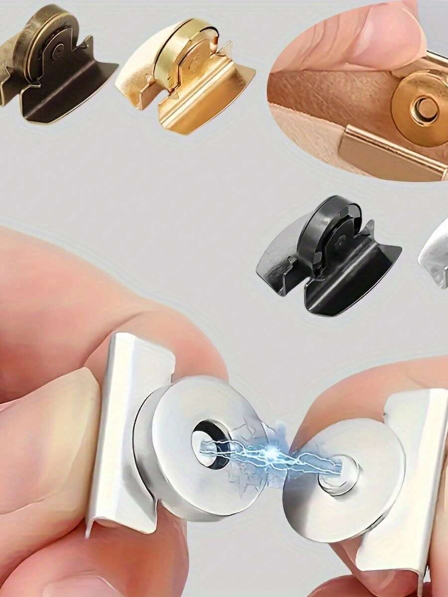 6/2pcs Stainless Steel Magnetic Clasps Are Suitable For Various Applications Such As Bags, Jewelry Boxes, And Curtains. They Are Durable, Easy To Operate, And Provide A Secure Closure. Features Include A Streamlined Metallic Finish, A Robust Structure, And Magnetic Closure.