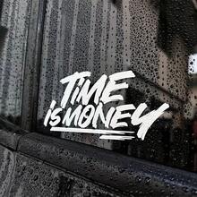 "Time Is Money" Vinyl Sticker - Sturdy Graphic Sticker For Car Trunk And Windows, Easy To Peel Off And Paste, Durable, Waterproof Design, Suitable For Vehicles, Car Stickers - A - View 1