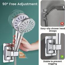 1 pieza Soporte para cabezal de ducha, Soporte ajustable para cabezal de ducha de repuesto, Soporte universal para baño sin taladrar con base súper pegajosa - Estante de ducha - Ver 5