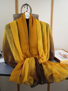 1pc Spring/Summer New Lightweight Chiffon Printed Scarf/Shawl, Sunscreen Scarf Suitable For Daily Use - Multicolor - View 6