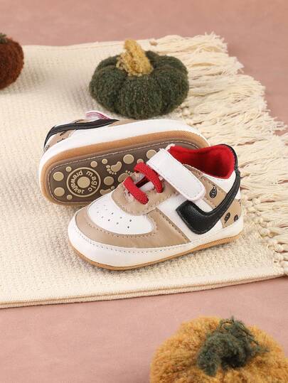 1 Pair Toddler Shoes With Contrasting Color Design, Versatile Sports Shoes, Suitable For Spring And Autumn
