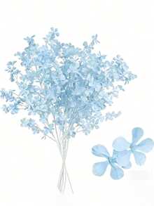 3/1pc Pale Blue Artificial Apple Blossom Branch - Artificial Cherry Blossom Decor, Realistic Floral Decoration, Suitable For Wedding, Engagement, Valentine's Day, Plastic Fake Flowers, Can Be Used For Home And Hotel Ceiling, Tabletop, Wedding Decor, Vase Filler - Multicolor - View 6