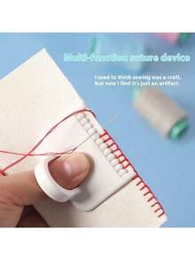 1PC Easy Stitching Tool DIY Hand Sewing Aids Durable Plastic Home Sewing Edge Lockstitch Sewing Tool For Beginners & Seniors Sewing Accessory Ergonomic Design - Trắng - Xem 4