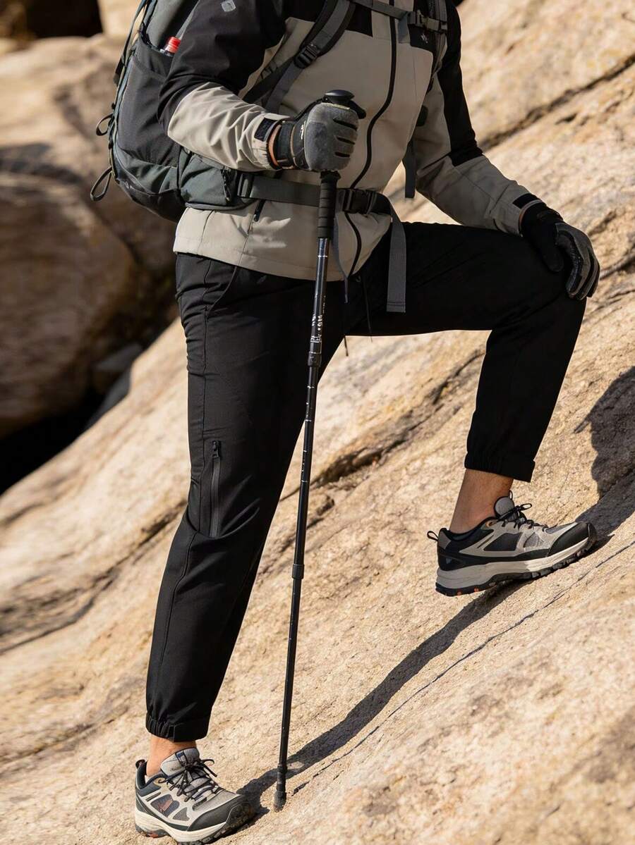 Men's Cargo Pants, Lightweight Multi-Pocket Straight Leg Loose Trousers, Casual Outdoor Travel Hiking Cycling Exercise Pants, Summer Sports - Black - View 1