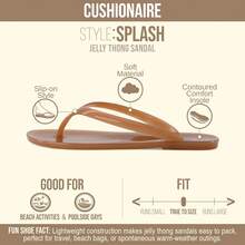 CUSHIONAIRE Splash Jelly Flip Flops For Women With Flexible Sole, Soft Footbed Summer Sandals For Women2025 - Whisky - Xem 4