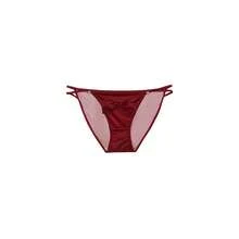 Large Bow European And American Court Noble Silk Women's Panties With Double Thin Straps Ice Silk Women's Underwear - 酒紅 - 查看 12