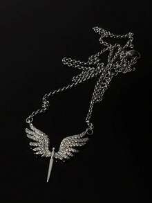 QTHOPE 天使翅膀水钻项链，百搭男女通用嘻哈锁骨链 - 天使之翼 - 查看 6