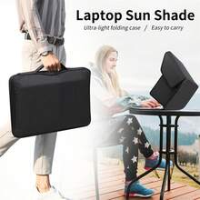 Foldable Laptop Sun Shade Hood - Privacy Hood With Adjustable Shoulder Strap, 16-Inch Portable Screen With Halo Effect, Suitable For Outdoor Work, Black, Laptop Protection, Durable Nylon Lining - A - View 9