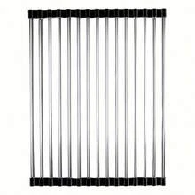 1pc Luxury Stainless Steel Roll-Up Dish Rack - Space-Saving Sink Design, Multi-Function Dish Drying Rack, Portable Roll-Up Rack, Sink Mat, Easy Storage, Rust-Resistant, Durable, Compact Kitchen Tool, Dish Drainer - A - View 9