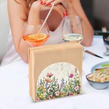 Qilmy - Servilletero de flores de primavera para mesas Servilleteros para cocina servilleteros de mesa servilleteros de cóctel servilleta de papel - Flores de primavera - Ver 6