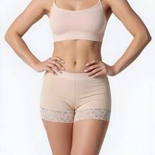 Butt Lifting Shorts With Padded Panties And Lace - 米色 - 查看 4