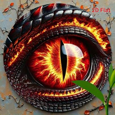 1pc 2D Printed Round Wooden Plaque, Eye Design Theme, High-Definition Printing, Pre-Drilled Holes For Easy Hanging, Weather-Resistant Home & Office Decor, Hole Positions As Shown In Size Chart