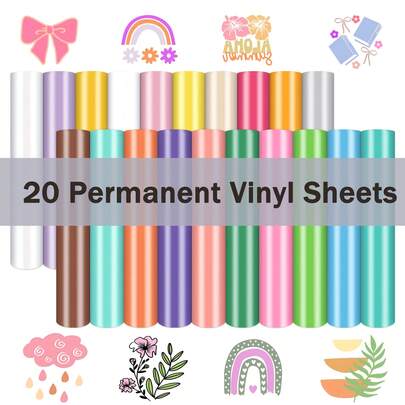 20 ورقة فينيل دائم 12 بوصة * 10 بوصة، فينيل دائم بوهيمي لديكور المنزل