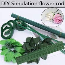 深绿色 10-100 根装花茎铁丝，直径 2 毫米，适用于花艺师、花束、花环制作，长度 12 英寸/30 厘米/40 厘米。 - 彩色 - 查看 4