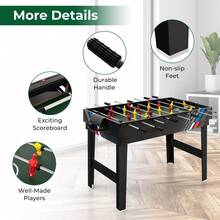 COSTWAY 49-Inch 4-In-1 Combo Game Table, Multi Game Table W/ Foosball, Air Hockey, Table Tennis & Billiards, All-In-One Arcade Set W/ Accessories For Home, Parties & Family Fun, Black - Multicolor - View 5