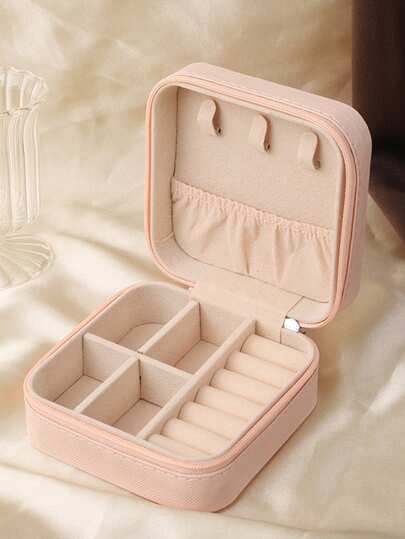 1pc Mini Jewelry Box,Portable Jewelry Storage Box,Multi-Functional Jewelry Organizer,Jewelry Display Stand,Storage And Organization,,Earring & Necklace Box, Cosmetic & Perfume Storage, Gift For Women/Family, Holiday, Birthday, Graduation, New Year, Travel Essential, Ramadan Home Decor, Wedding Decor