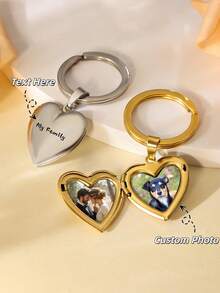 1pc Customized Colorful Portrait Photo Keychain - Heart-Shaped Hinge Customized Letter & Photo Elegant Keychain For Women - Colorful Photo Hinge Keychain - Customized Gift For Girlfriend - Handmade Exquisite Keychain - Minimalist Customized Alloy Keychain - Anniversary Gift - Personalized Gift For Best Friend - Gift For Mother - Elegant Accessory For Girlfriend - Minimalist Keychain - Birthday Gift - Wedding Gift - Commemorative Gift - Preserve Your Precious Memories! - Custom Heart-shaped Keychain - View 9