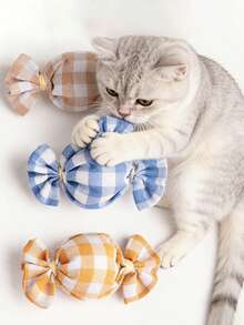 耐啃咬猫玩偶，仿真糖果毛绒猫玩偶，可自娱自乐解闷猫玩偶 - 查看 2