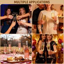 1pc/2pcs/6pcs Acrylic Champagne Glasses, 5.5oz Unbreakable Stemware, Reusable Champagne Flutes, Clear Plastic Martini Cups - Ideal For Cocktails, Champagne And Desserts - Dishwasher & Reusable - Multicolor - View 6