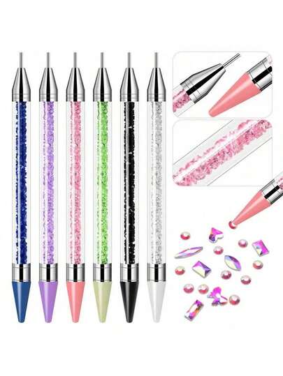 钻石画工具 - 自粘式钻石笔，双头水钻笔，适用于5D DIY钻石画、手工十字绣、美甲配件