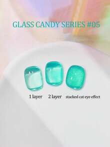 10毫升春夏流行多巴胺糖果色玻璃凝胶指甲油 2026 冰透明粉色绿色蓝色橙色玻璃凝胶层猫眼效果更多惊艳美甲春季美甲 - 彩色 - 查看 9