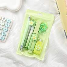 Seven-In-One Multifunctional Stationery Set – Available In Four Colors To Brighten Up Your Office Time, Includes A Retractable Eraser, Highlighter, Ballpoint Pen, And Other Tools, Making It The Ideal 7-Piece Stationery Set For Creative Individuals! - 粉紅色 - 查看 6