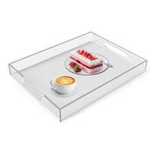 1pc Acrylic Tray, Transparent Fruit Plate, High-End Hotel Home Use Storage Organizer, Acrylic Cosmetic Box - Clear - View 6