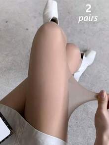 2 双女士 10D 超薄连裤袜：轻盈亲肤，易撕，舒适一次性丝袜，适合约会及各种场合，打造优雅造型。 - 咖啡棕 - 查看 17