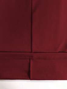 3pcs Plus Size Women Casual Solid Color Outfit Set: Jacket/Cardigan + Round Neck Sleeveless Top + Elastic Waist Straight Leg Pants, Soft Stretchy Fabric, Loose Fit, Comfortable For Commuting, Spring/Autumn/Winter Elegant - Burgundy - View 8
