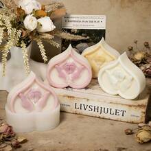 心形婴儿造型硅胶蜡烛皂模具 - 手捧婴儿脚丫设计，适用于DIY蜡烛、肥皂、树脂、石膏及婴儿派对纪念品工艺品 - Heart Baby Mold - 查看 6