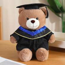 可爱30厘米毕业礼物泰迪熊毛绒娃娃，身穿学位服，柔软填充娃娃，大学毕业生纪念品，送给大学生、同学的毕业季礼物 - 30公分 - 查看 7