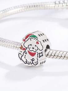 1pc Cute & Adorable Pet Series Snowman, Bear, Rabbit, Cat, Dog Beaded Bracelet/Necklace, Creative Daily Wear DIY Jewelry Gift - Multicolor - View 7