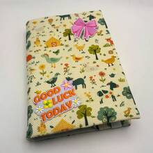 1pc Handmade Quirky Animal Print Fabric Book Cover, Flat Printed Planner/Notebook Sleeve, Gift For Book Lovers & Couples - Single Piece - View 1