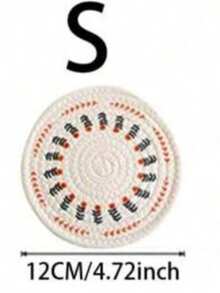 1 Set Of Cute Floral Pattern Insulation Pads, Thickened Round Hand Woven Insulation Pads, Can Be Used As Table Mats, Bowl Mats, Tableware Insulation Pads, Suitable For Household Kitchens, Living Rooms, Etc., With Multiple Specifications To Choose From - View 9